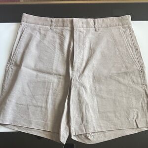 Theory Beige Flat Front Shorts
